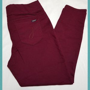 Jordache Burgundy High Rise Pull On Skinny Leg Pants